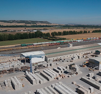 Vista aèria de fàbrica de travesses